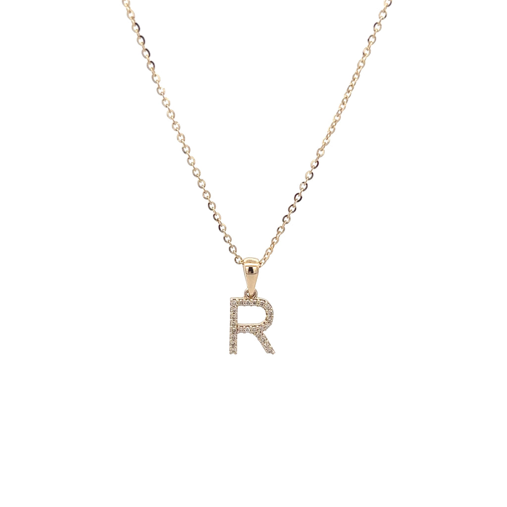 9k Yellow Gold White Diamonds Necklace