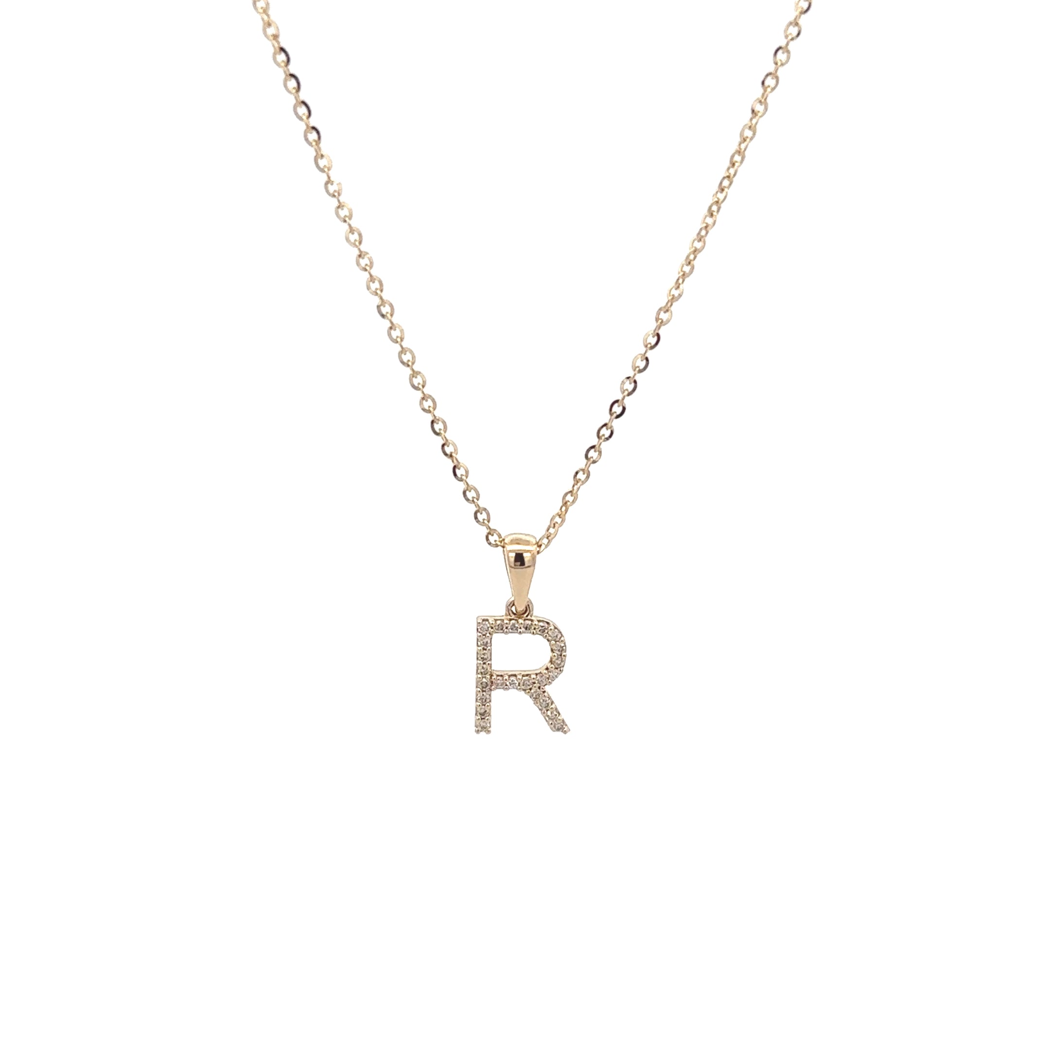 9k Yellow Gold White Diamonds Necklace
