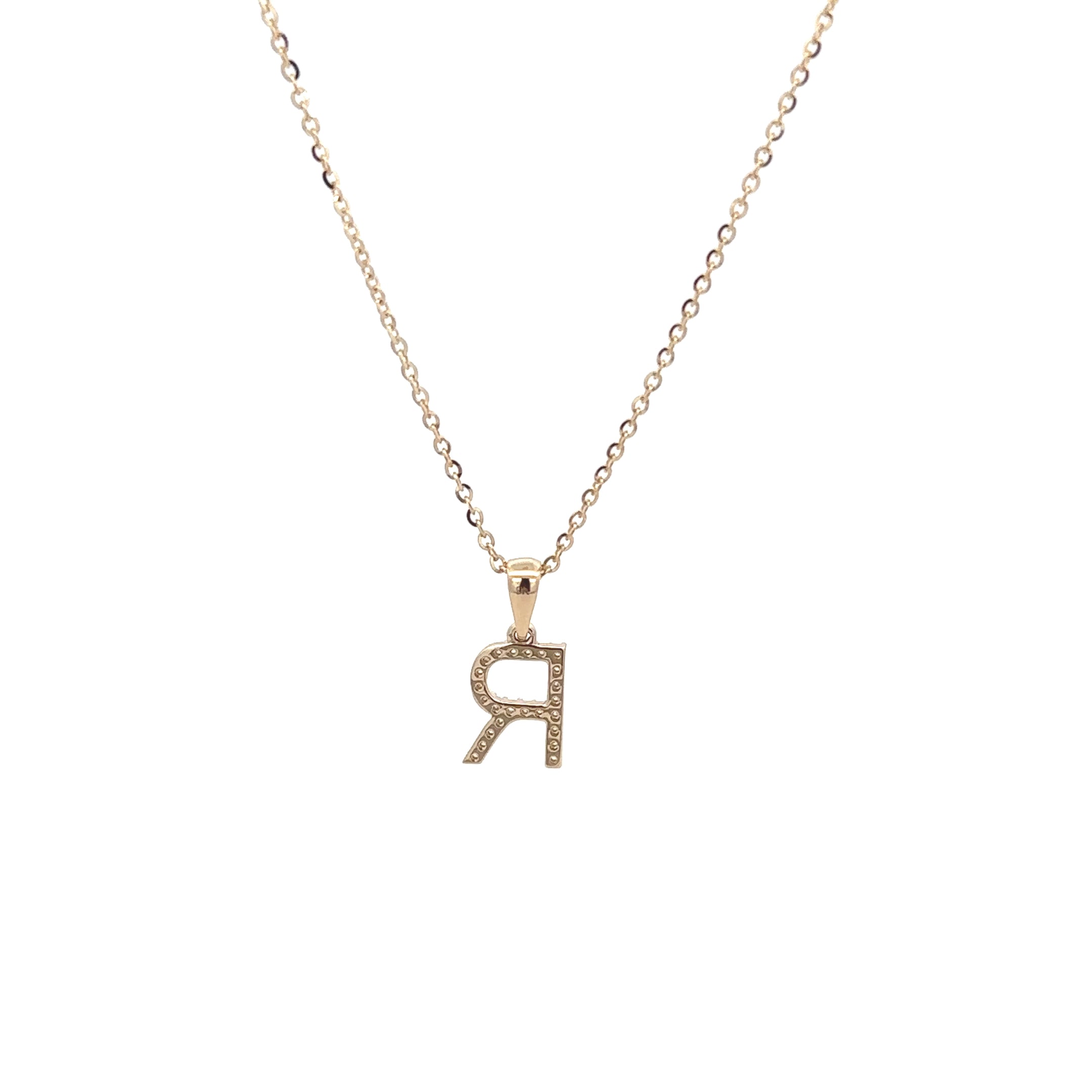 9k Yellow Gold White Diamonds Necklace