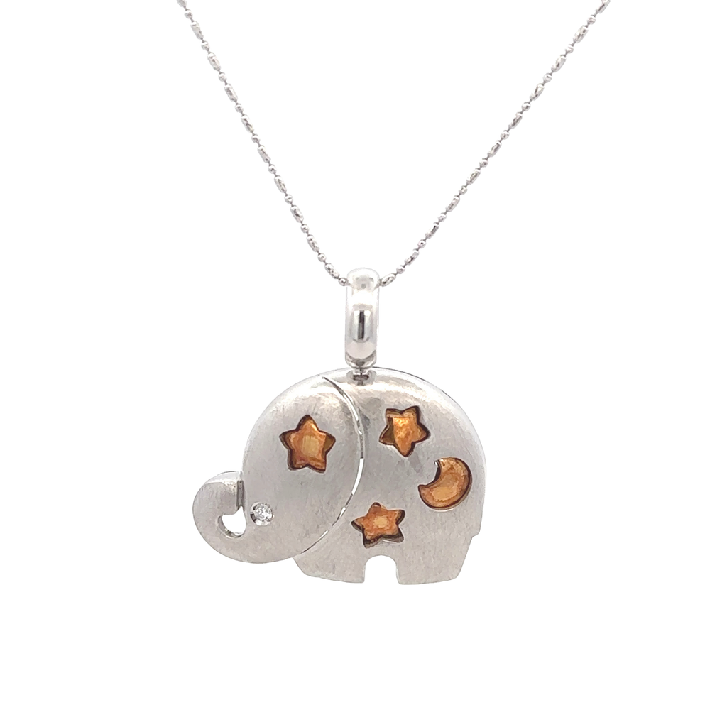 18k White & Yellow Gold White Diamonds Pendant