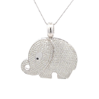 18k White Gold White Diamonds & Black Sapphire Pendant