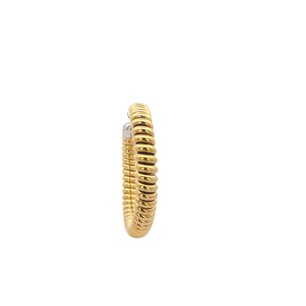 18k Yellow Gold White Diamonds Bangles