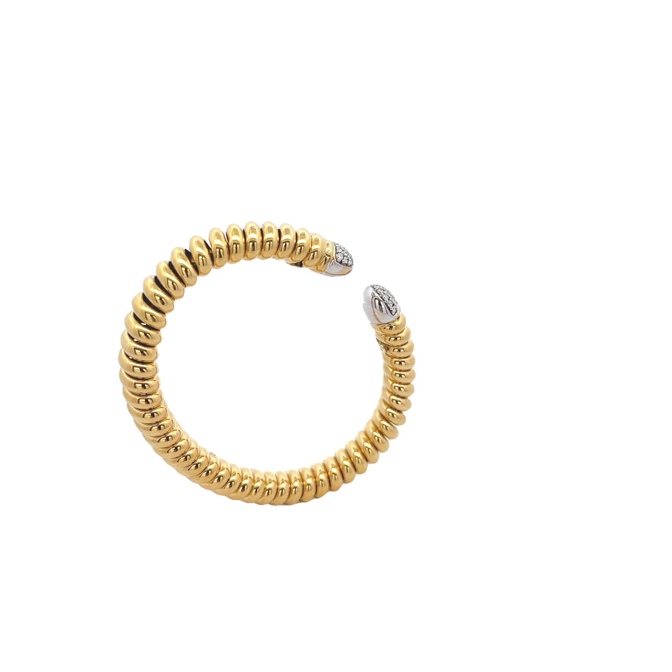 18k Yellow Gold White Diamonds Bangles