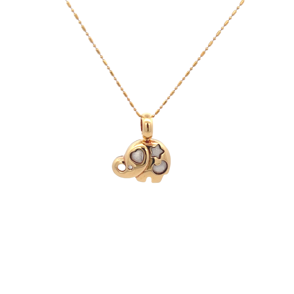 18k Yellow Gold White Diamonds Pendants