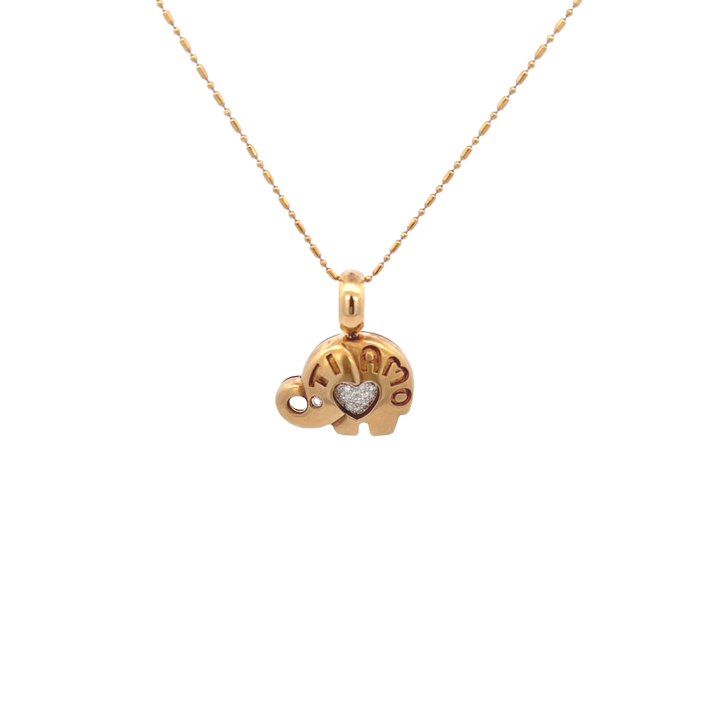 18k Yellow Gold White Diamonds Pendants