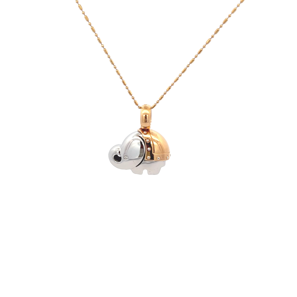18k Pink & White Gold White Diamonds Pendants