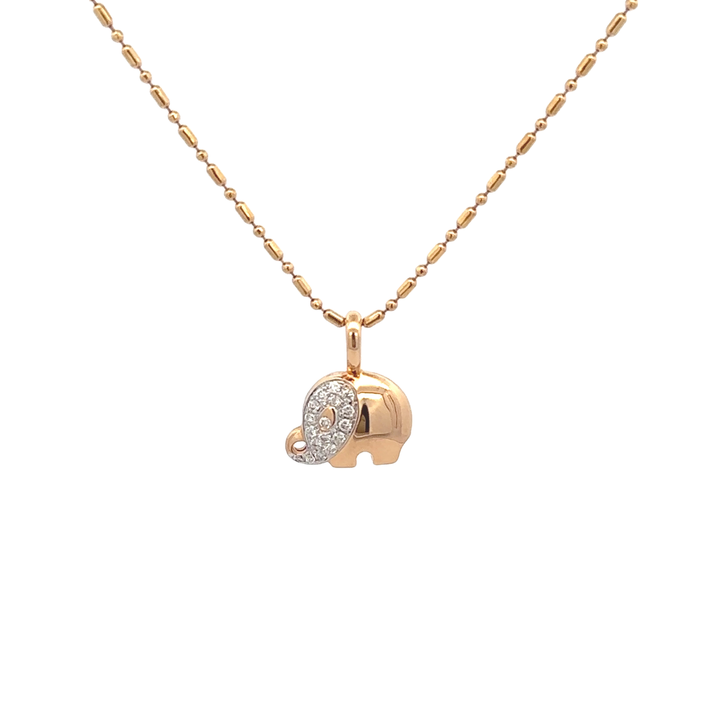 18k Yellow Gold White Diamonds Pendant