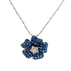 18k White Gold Sapphire & White Diamonds Pendants