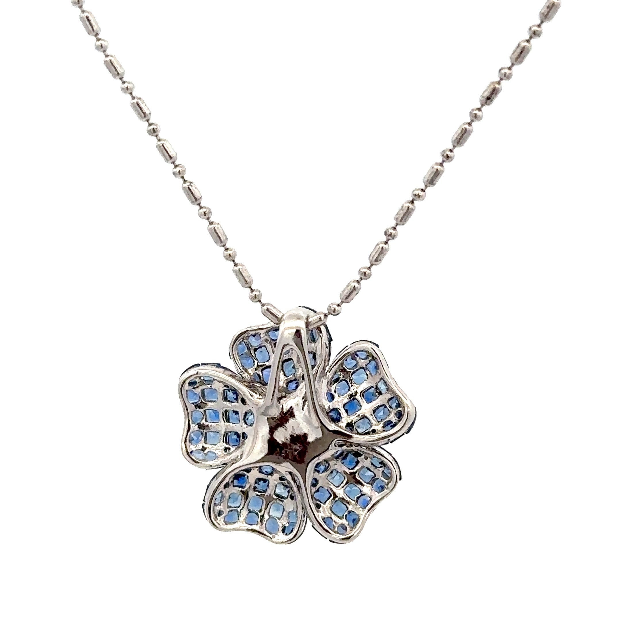 18k White Gold Sapphire & White Diamonds Pendants