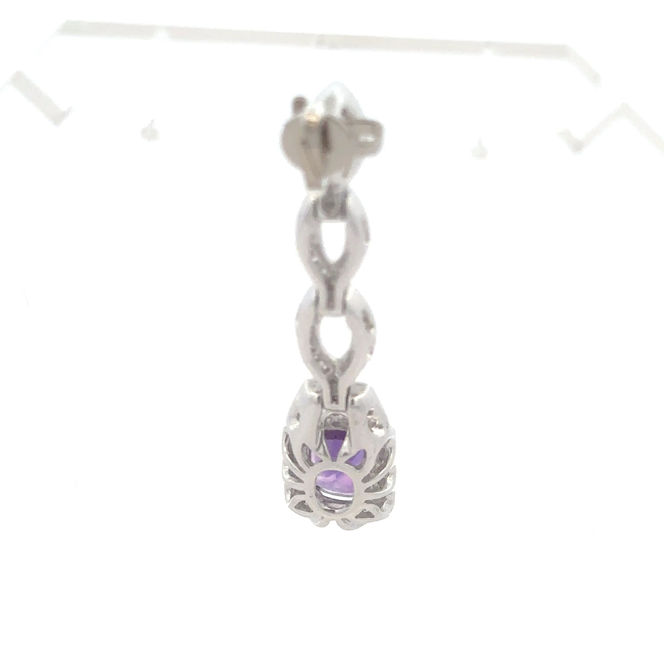 18k White Gold Amethyst & White Diamonds Pendant