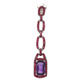 18k White Gold Amethyst & Ruby Pendant