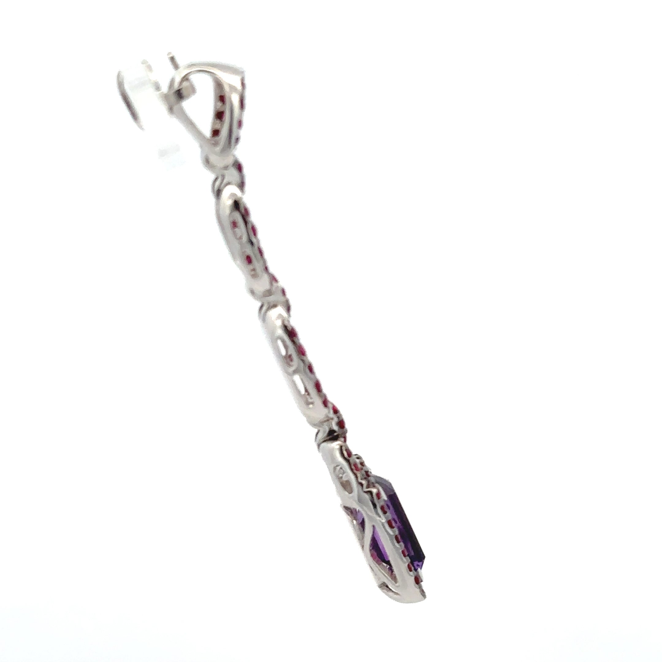 18k White Gold Amethyst & Ruby Pendant