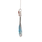18k White Gold Citrine & Swiss Blue White Diamonds Pendants