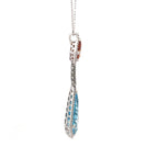 18k White Gold Citrine & Swiss Blue White Diamonds Pendants