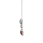 18k White Gold Swiss Blue & Mozambique White Diamonds Pendant