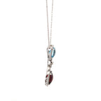 18k White Gold Swiss Blue & Mozambique White Diamonds Pendant