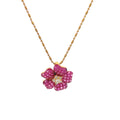18k Pink Gold Pink Sapphire & White Diamonds Pendants