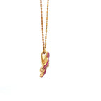 18k Pink Gold Pink Sapphire & White Diamonds Pendants