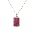 18k White Gold Ruby & White Diamonds Pendant