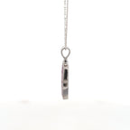 18k White Gold Ruby & White Diamonds Pendant