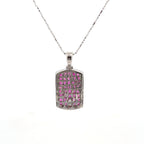 18k White Gold Ruby & White Diamonds Pendant