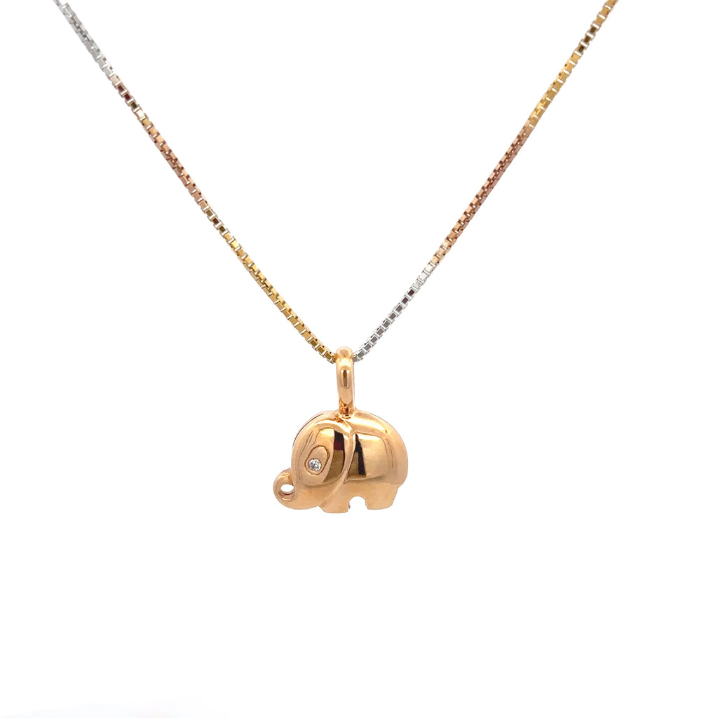 18k Yellow Gold White Diamonds Pendant
