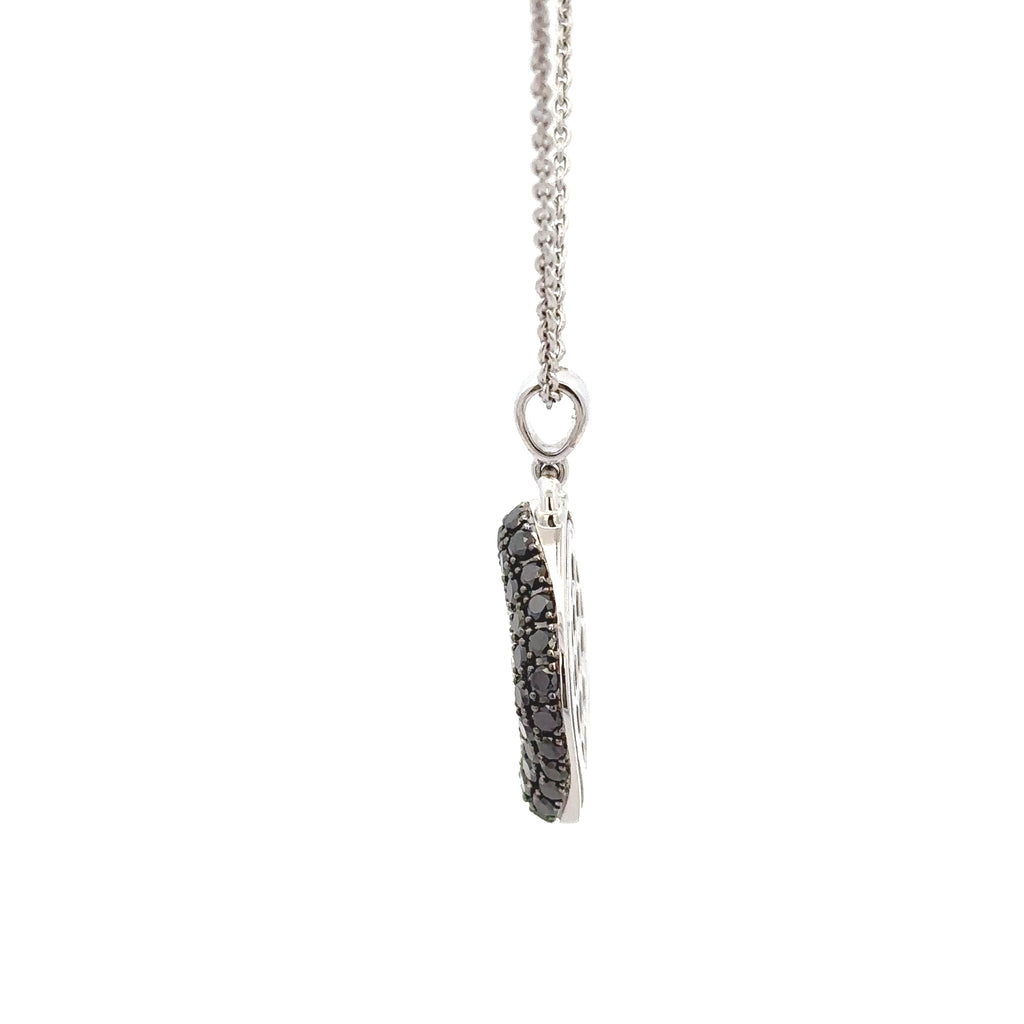 18k White Gold White Diamonds & Black Diamonds Pendants