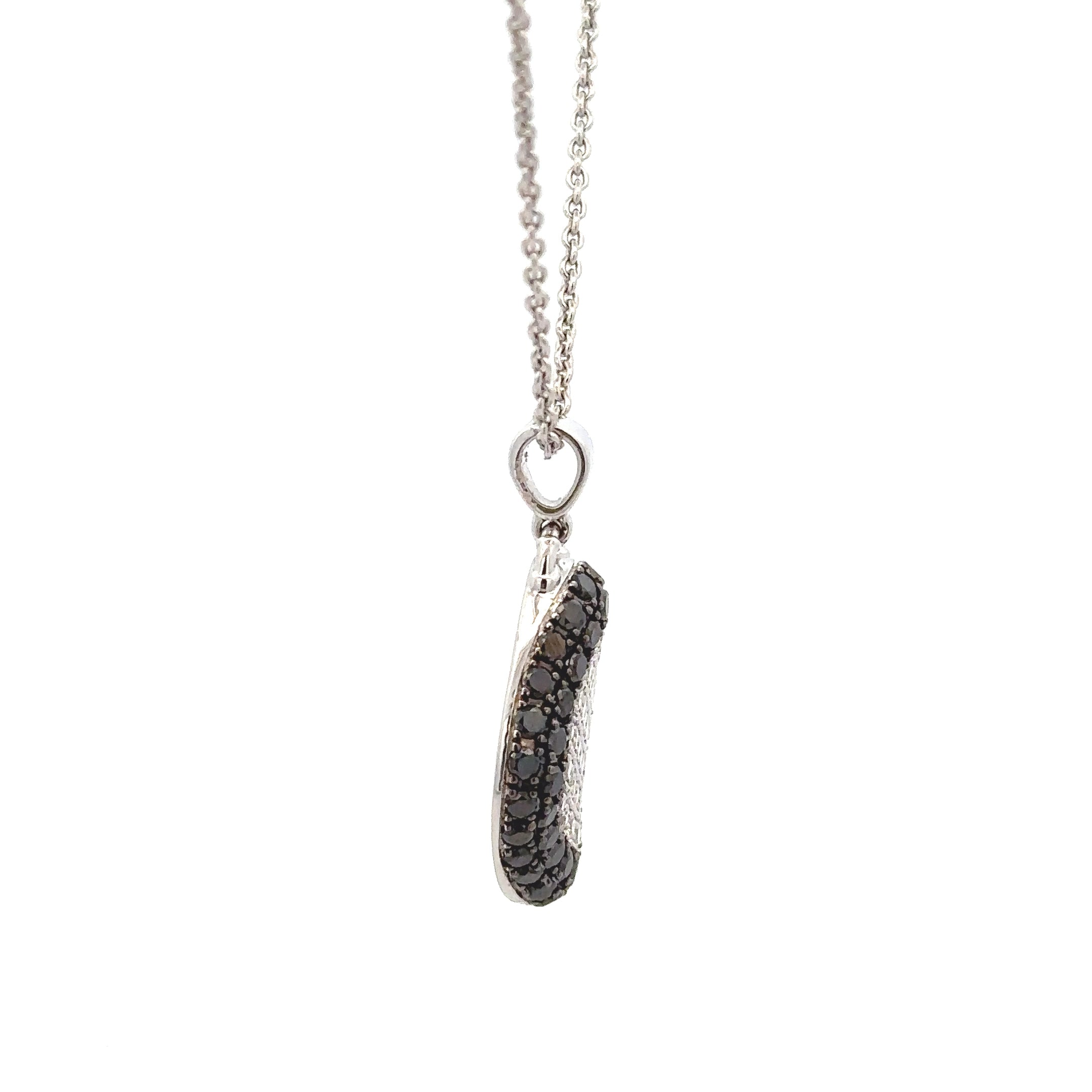 18k White Gold White Diamonds & Black Diamonds Pendants