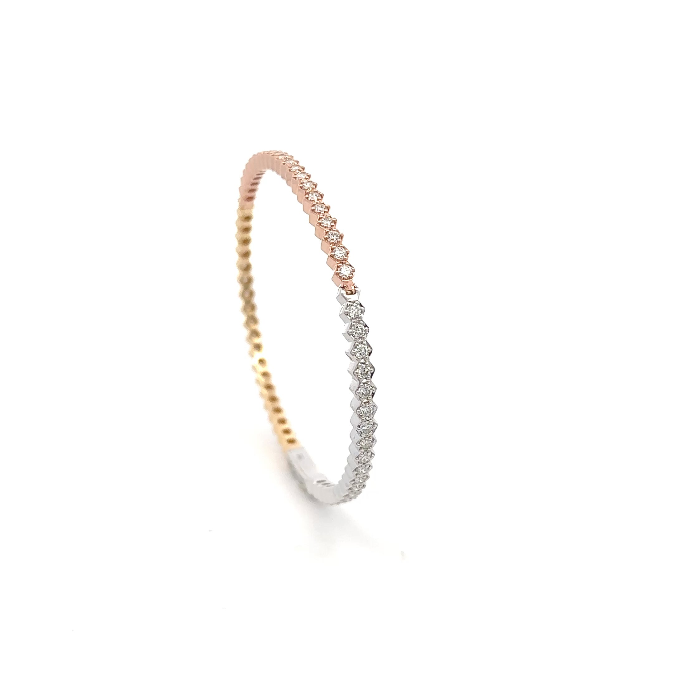 18k White & Pink & Yellow Gold White Diamonds Bangles