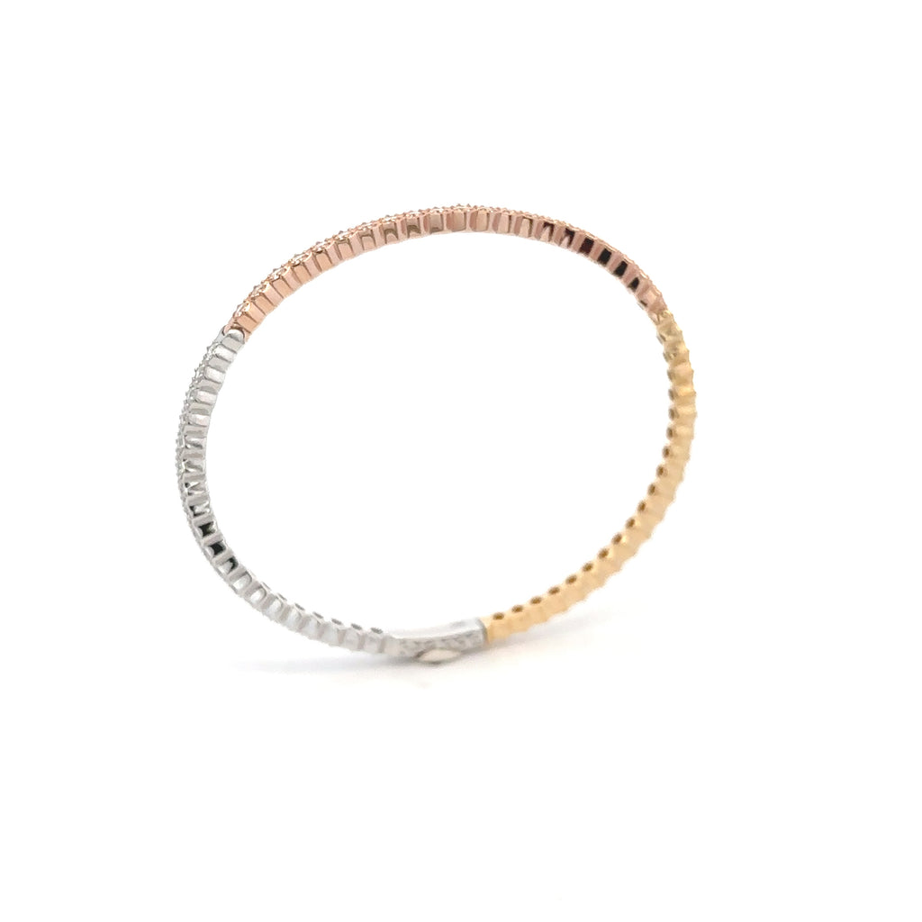 18k White & Pink & Yellow Gold White Diamonds Bangles