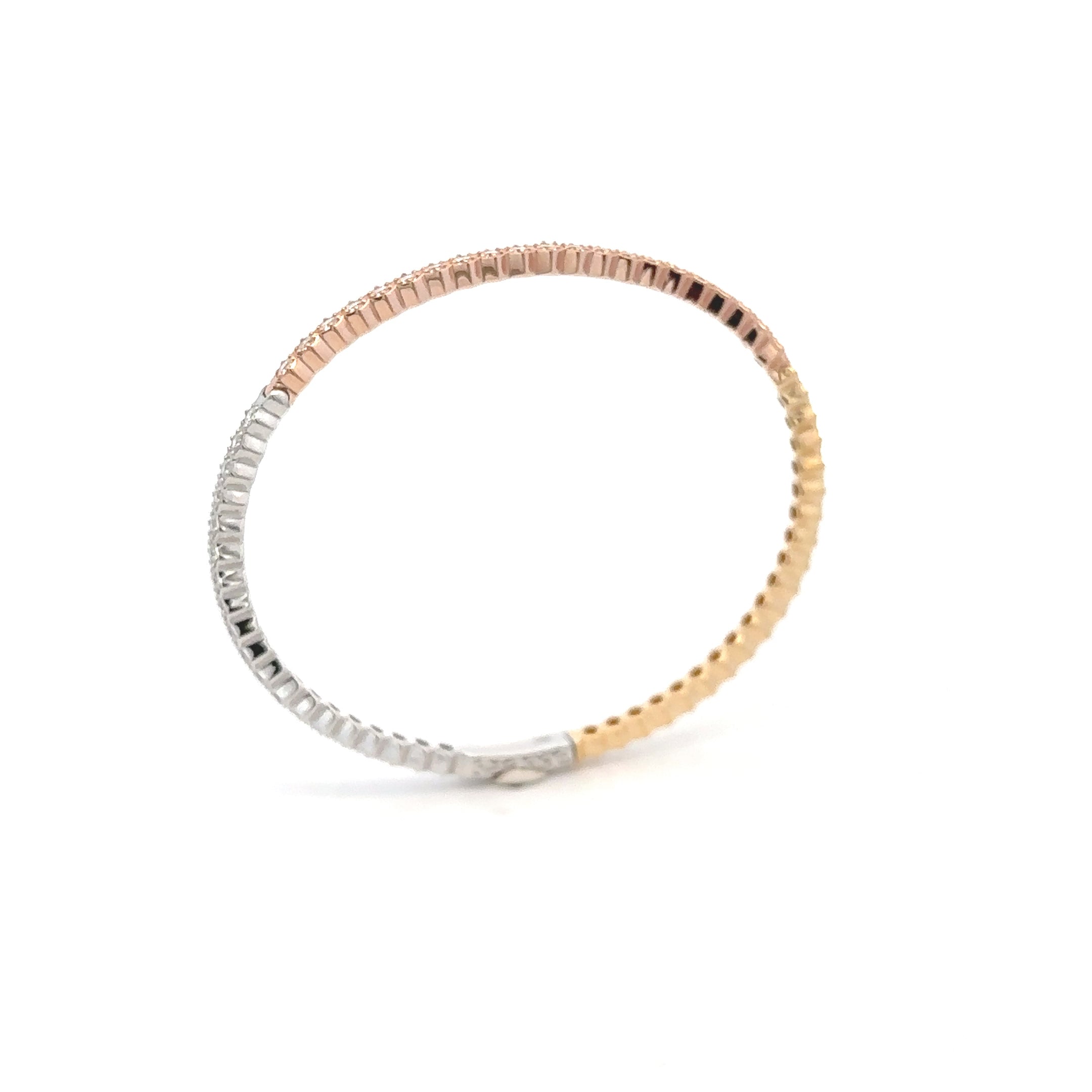 18k White & Pink & Yellow Gold White Diamonds Bangles