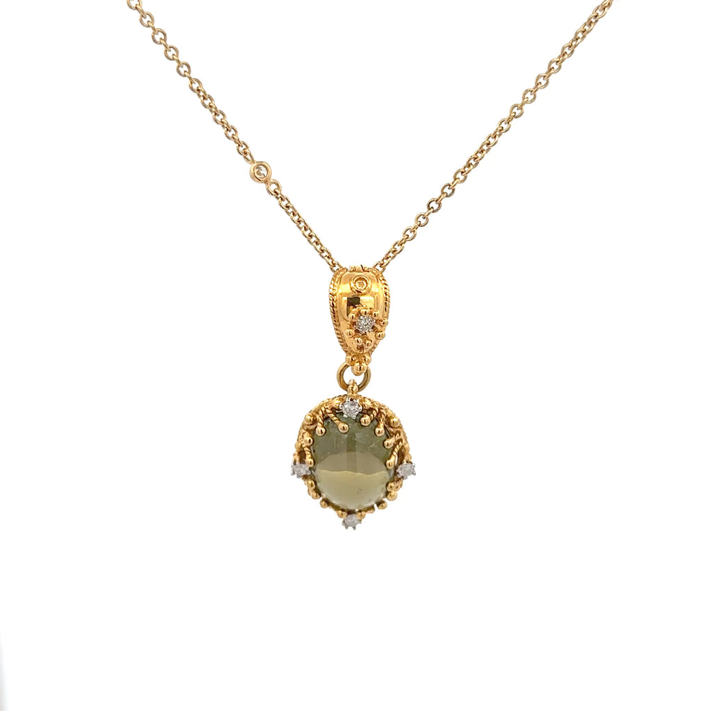 18k Yellow Gold Green.TM White Diamonds Pendants