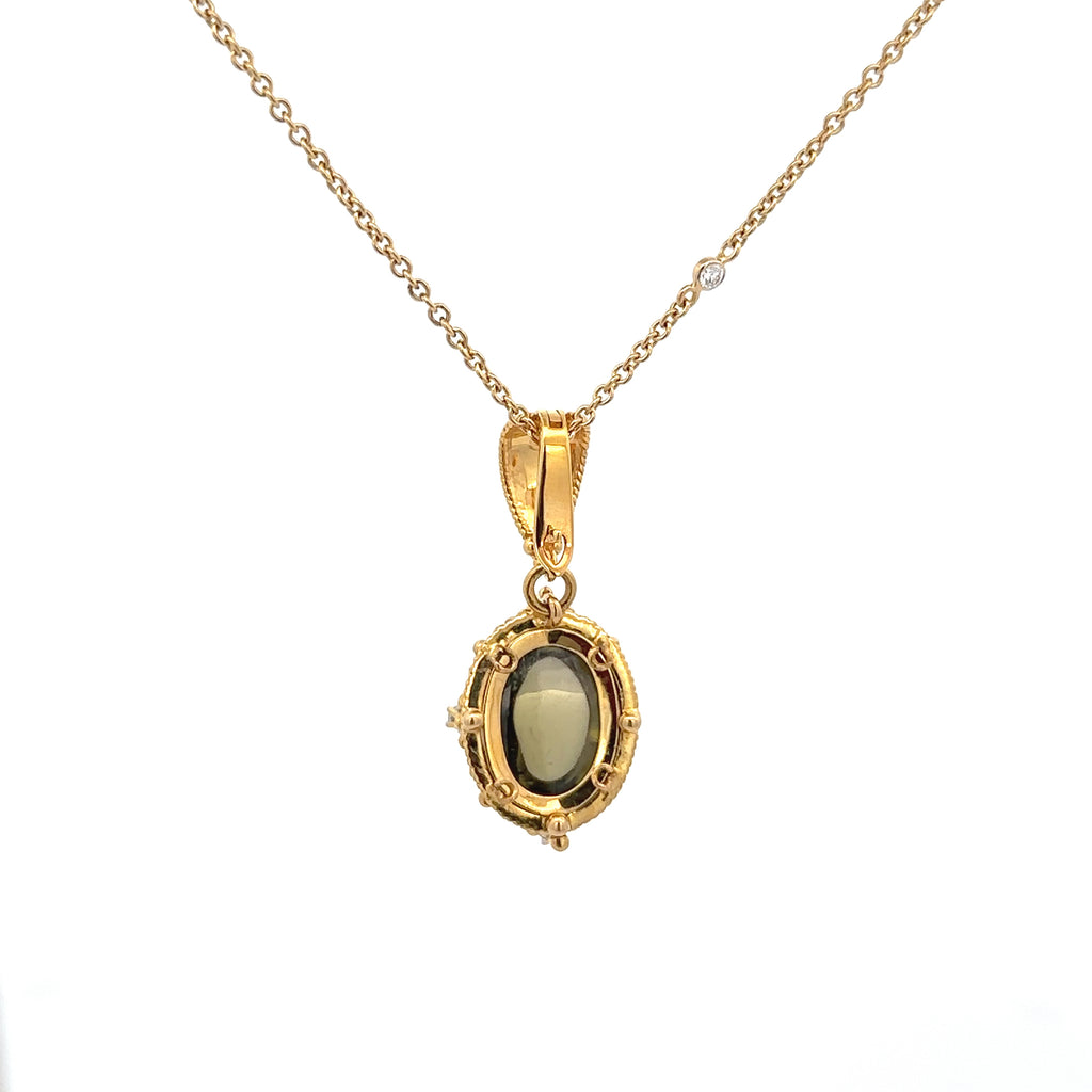18k Yellow Gold Green.TM White Diamonds Pendants