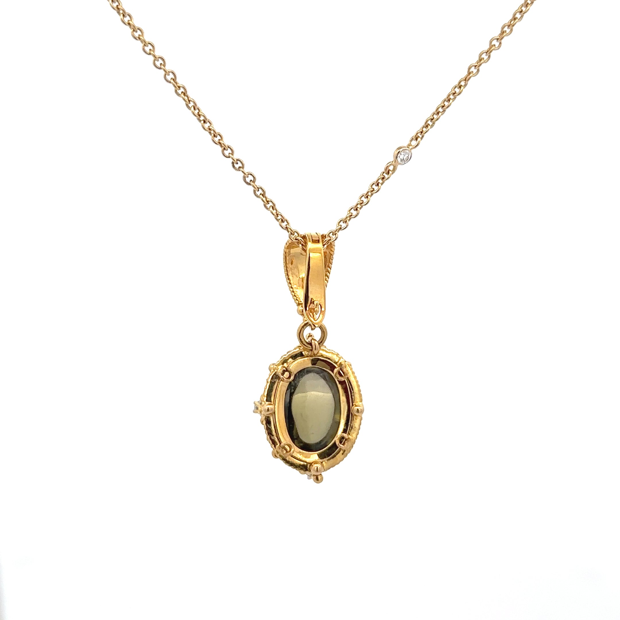 18k Yellow Gold Green.TM White Diamonds Pendants