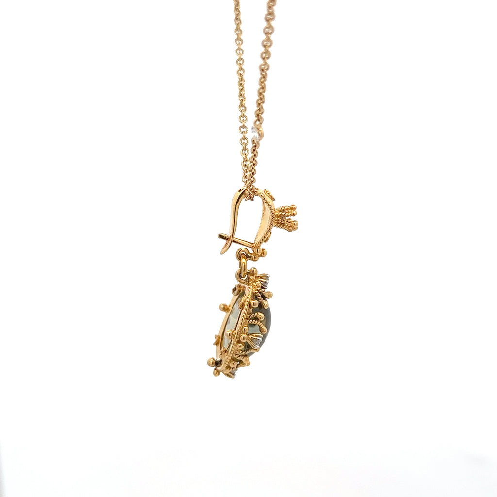 18k Yellow Gold Green.TM White Diamonds Pendants
