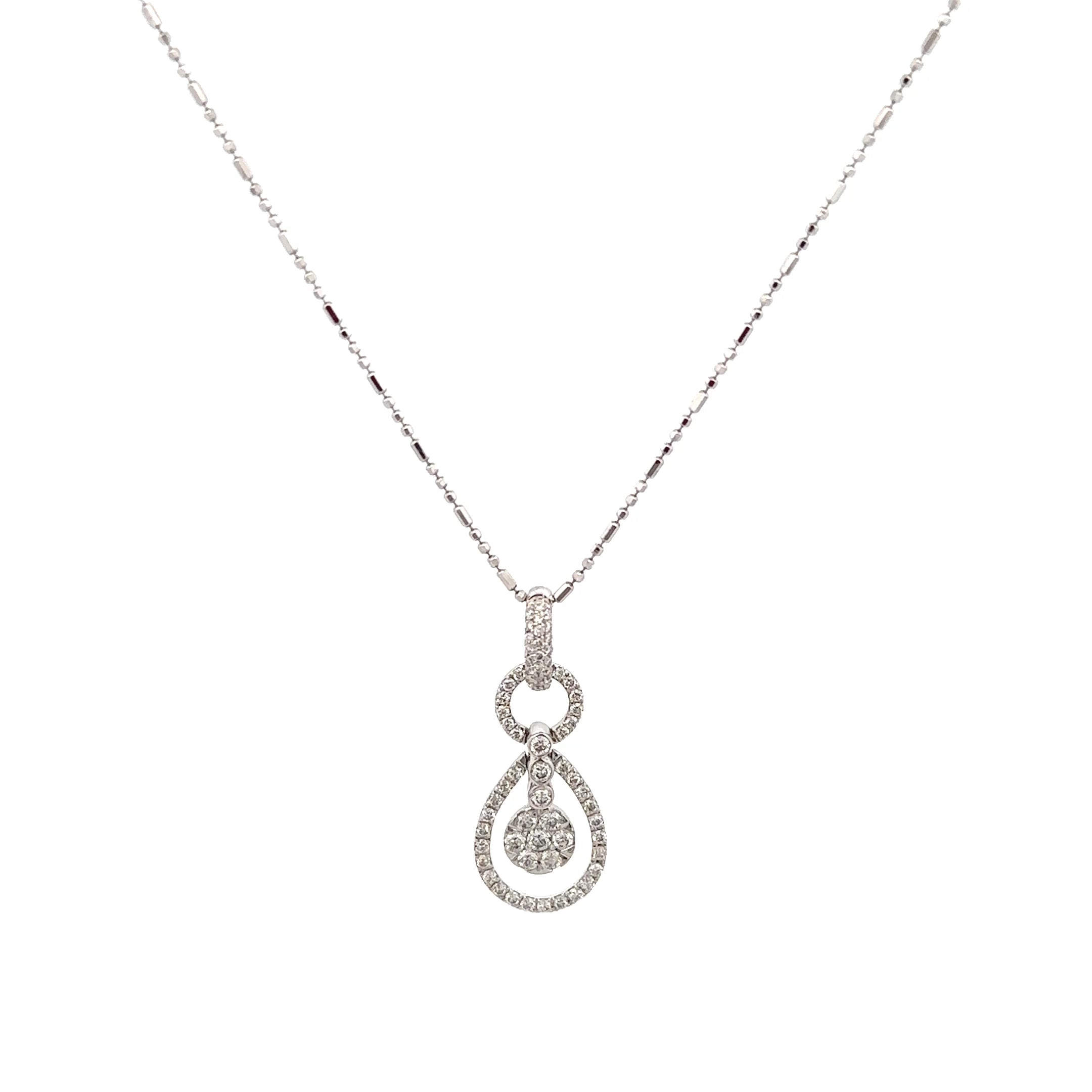 18k White Gold White Diamonds Pendants