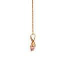 18k Pink Gold Pink Sapphire & White Diamonds Pendant
