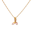 18k Pink Gold Pink Sapphire & White Diamonds Pendant