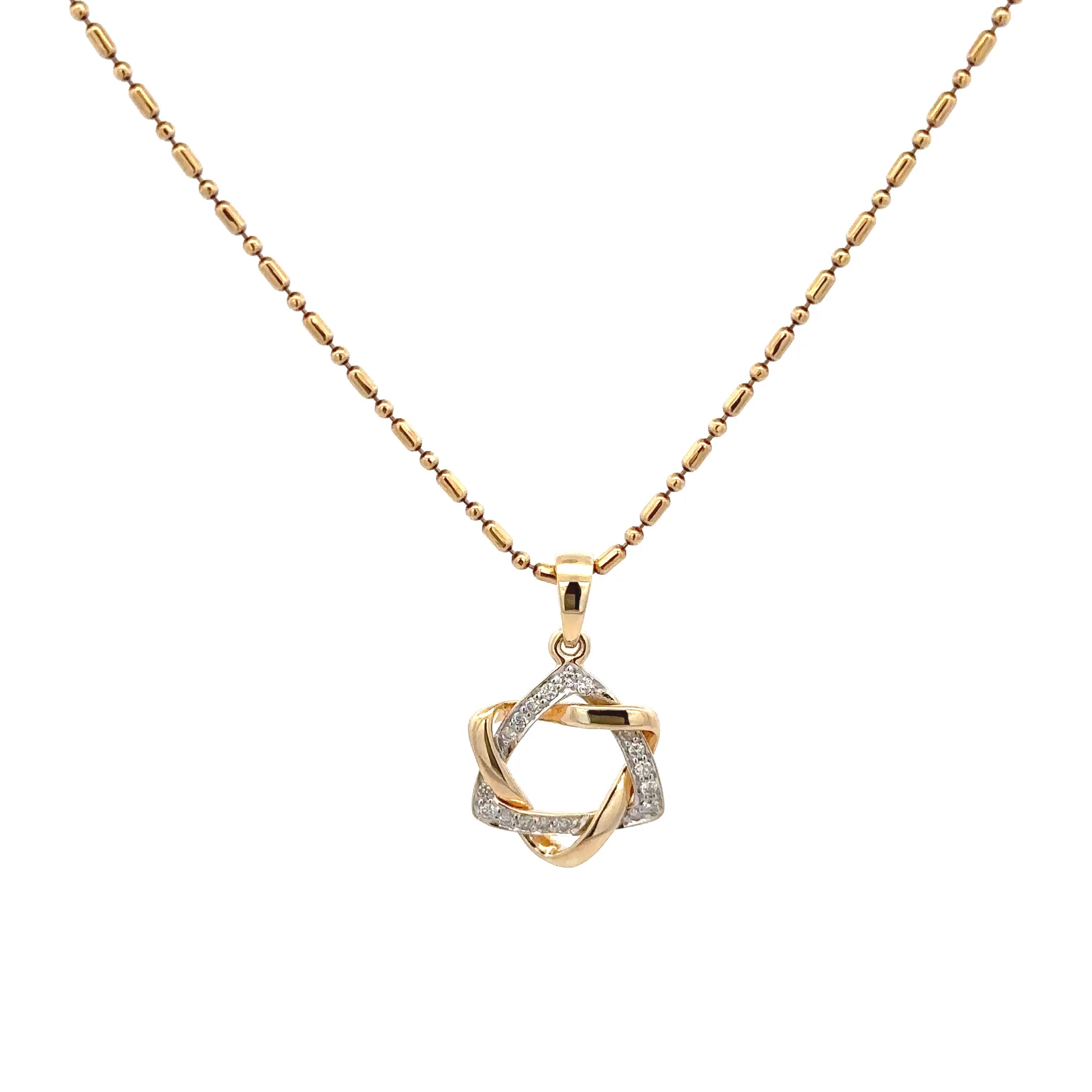 18k Yellow Gold White Diamonds Pendants