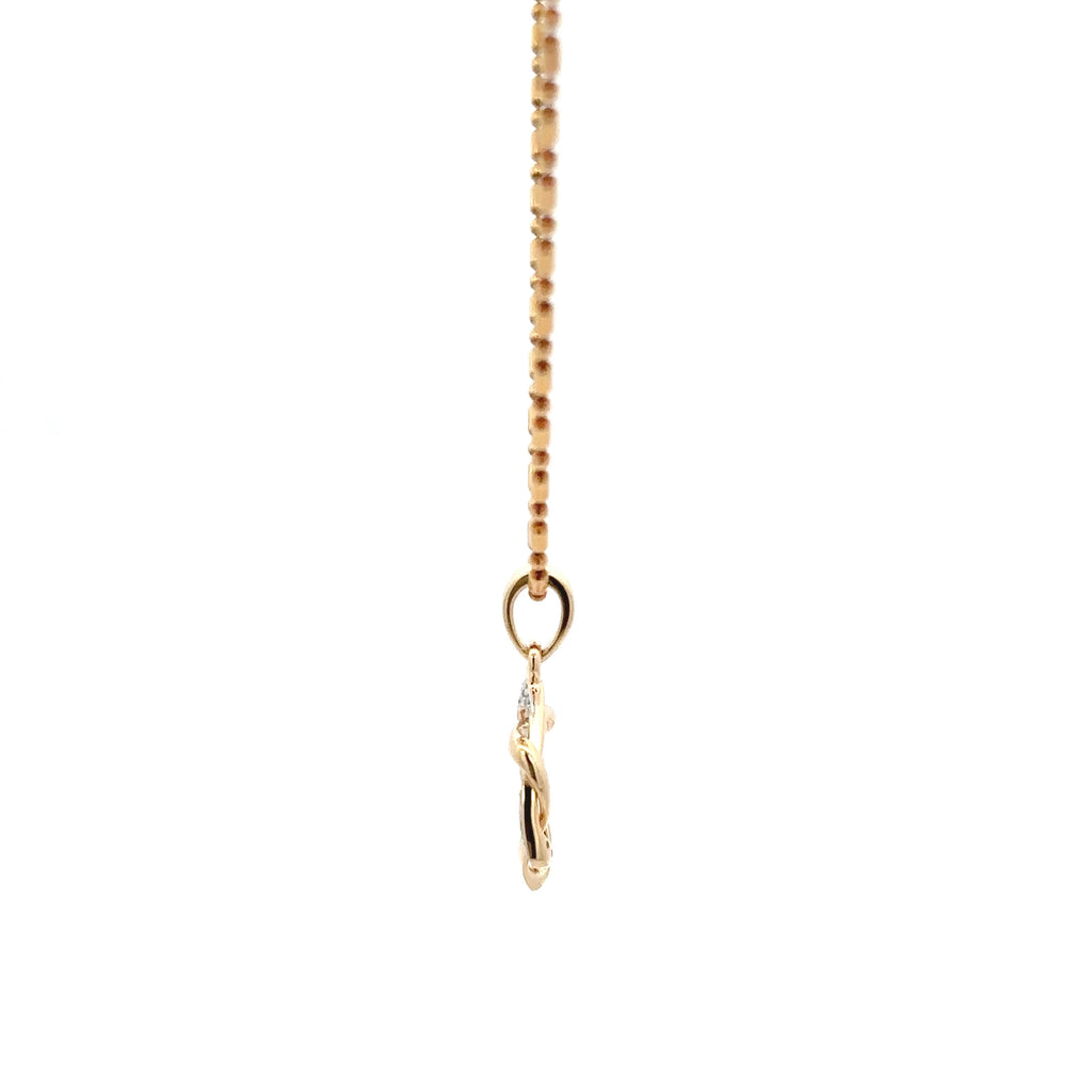 18k Yellow Gold White Diamonds Pendants