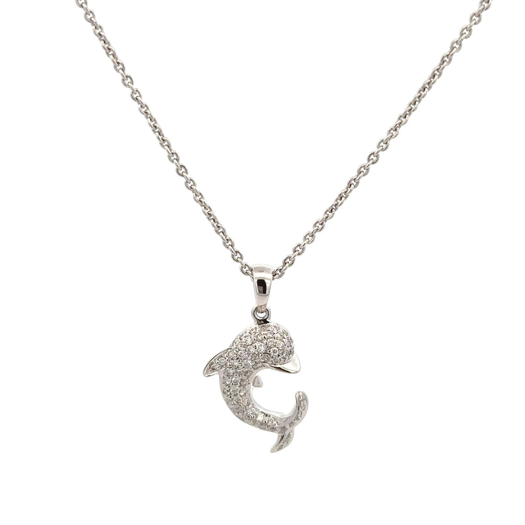 18k White Gold White Diamonds Pendant