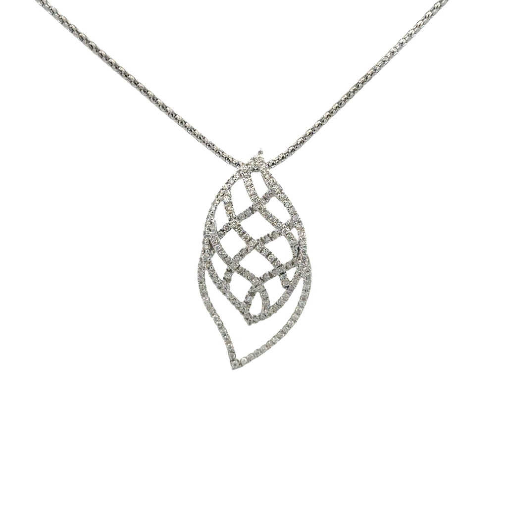 18k White Gold White Diamonds Pendant