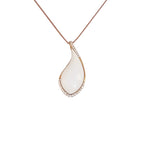 18k Pink Gold White Onyx & White Diamonds Pendant
