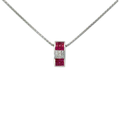 18k White Gold Ruby & White Diamonds Pendant