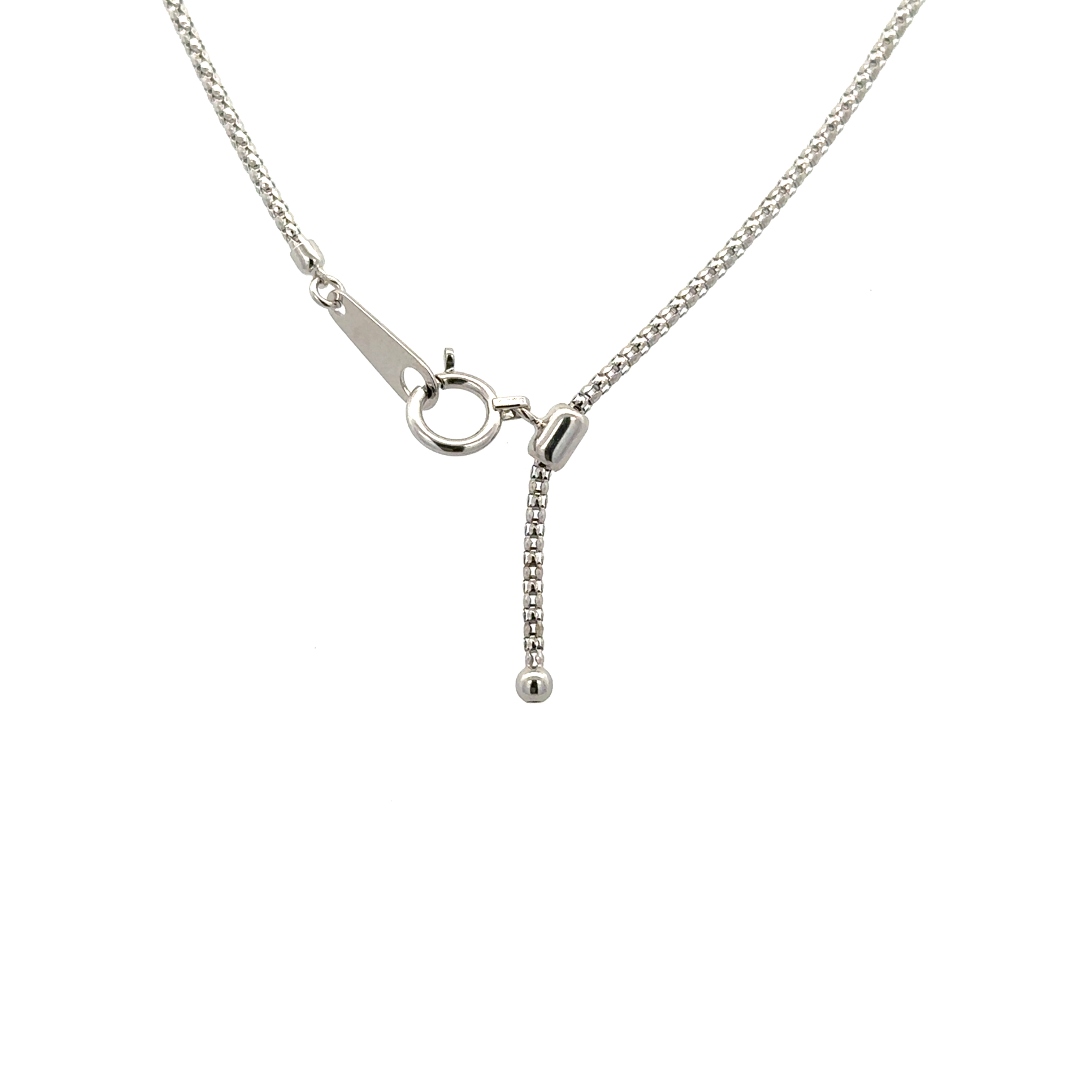 Honey comb weave 18k white gold chain 18 inch