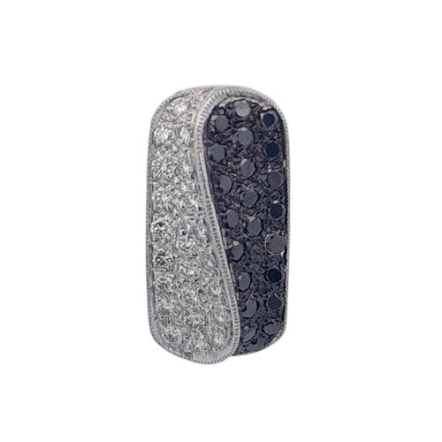 18k White Gold, Black & White Diamond Pendant