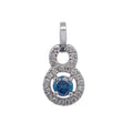18k White Gold Blue Diamonds & White Diamonds Pendant
