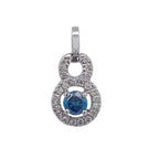 18k White Gold Blue Diamonds & White Diamonds Pendant