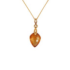18k Yellow Gold Citrine & White Diamonds Pendant
