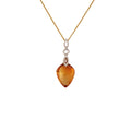 18k Yellow Gold Citrine & White Diamonds Pendant